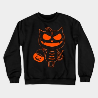 Halloween trick or treat cat Crewneck Sweatshirt